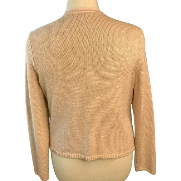 Chico's Embellished Metallic Open Front Knit Cardigan Sweater Women Size L Pink - Picture 3 of 16